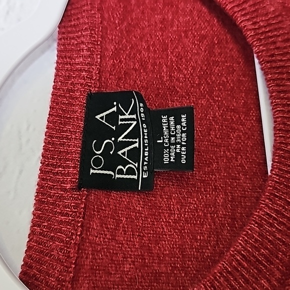 Jos A. BANK SZ Large red cashmere sweater MT27 - Picture 3 of 3